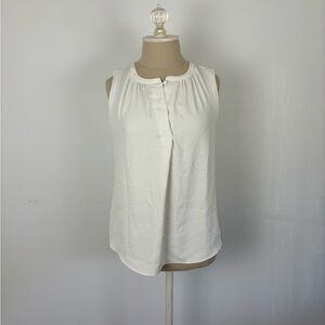 Loft Blouse Ivory Sleeveless Petites S